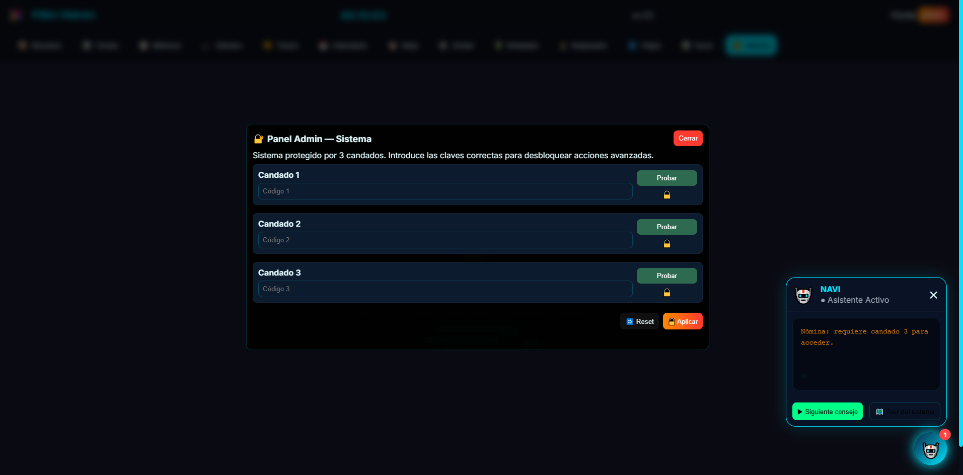 3 Candados de acceso